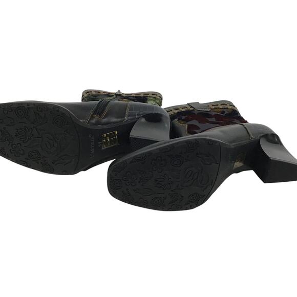 L'Artiste 'Happytime' Zip Leather Boots Black Multi Women's Size 37 (6.5/7) - Picture 6 of 6